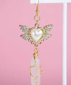 In Control Clothing Kawaii Love Rose Quartz Earrings