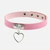 In Control Clothing Kawaii Pastel Aesthetic Pink Heart Charm Choker Necklace Bestsellers
