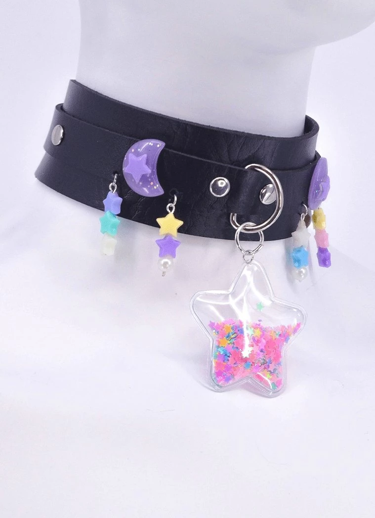 In Control Clothing Lavender Moon Galaxy Choker Necklace 4 In Control Clothing Lavender Moon Galaxy Choker Necklace