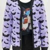 In Control Clothing New In Lilac Bat Pattern Cardigan Sweater 1 In Control Clothing New In Lilac Bat Pattern Cardigan Sweater