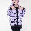 In Control Clothing Lilac Bat Pattern Cardigan Sweater Bestsellers