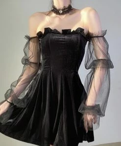 In Control Clothing Lora Off Shoulder Velvet Mini Dress Bestsellers