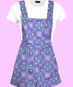 In Control Clothing Bestsellers Magic Moon Star Plaid Overalls