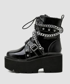 In Control Clothing Bestsellers Mall Goth Chain Strap Boots