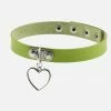 In Control Clothing Mint Green Y2k Style Heart Pendant Choker Necklace