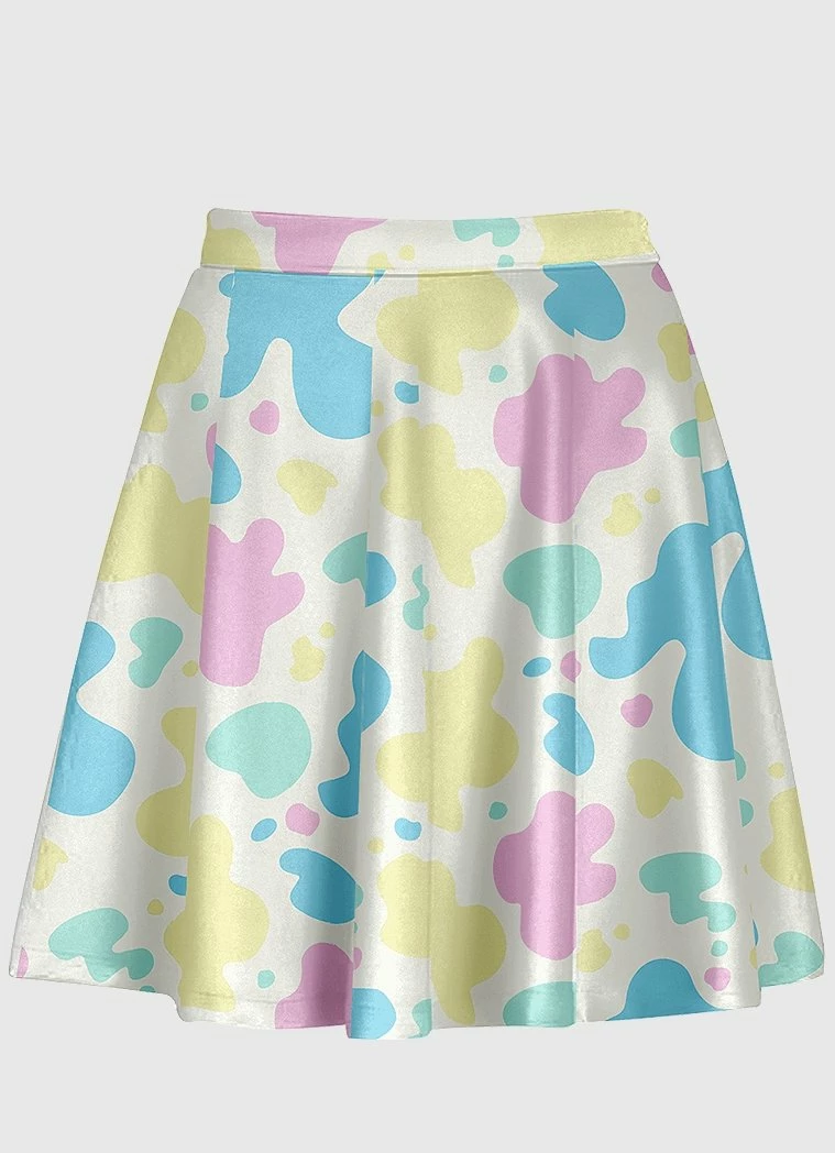 In Control Clothing Pastel Cow Pattern Skirt New In 3 In Control Clothing Pastel Cow Pattern Skirt New In