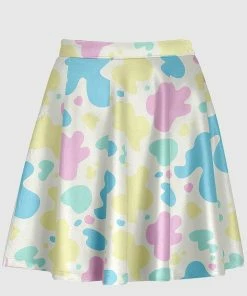 In Control Clothing Pastel Cow Pattern Skirt