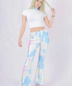 In Control Clothing Bestsellers Pastel Cow Print Flare Pants