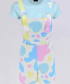 In Control Clothing Pastel Cow Print Overalls Bestsellers