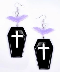 In Control Clothing Pastel Goth Bat Coffin Earrings Bestsellers