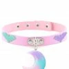 In Control Clothing Pastel Goth Moon Pendant Choker Necklace