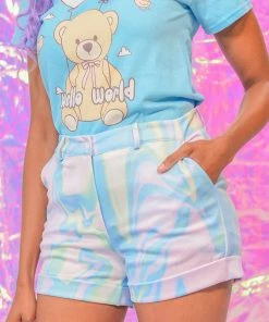 In Control Clothing Pastel Rainbow Swirl Shorts