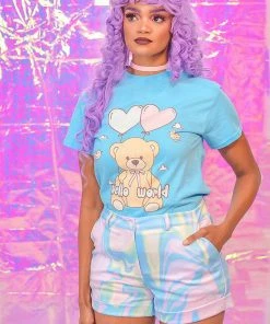 In Control Clothing Pastel Rainbow Swirl Shorts