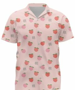 In Control Clothing Peachy Delight Short Sleeve Button Up Shirt