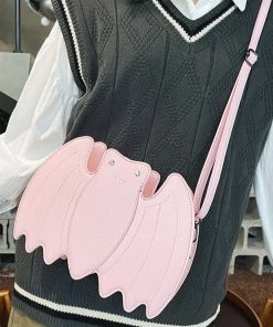 In Control Clothing Pink Pastel Goth Bat Crossbody Bag