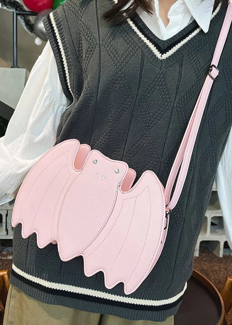 In Control Clothing Pink Pastel Goth Bat Crossbody Bag 4 In Control Clothing Pink Pastel Goth Bat Crossbody Bag