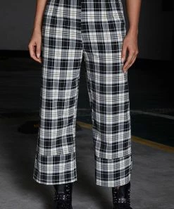 Trendsi Plaid High Waist Cropped Wide Leg Pants Bestsellers