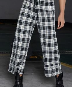 Trendsi Plaid High Waist Cropped Wide Leg Pants Bestsellers