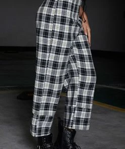 Trendsi Plaid High Waist Cropped Wide Leg Pants Bestsellers