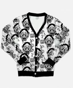 In Control Clothing Bestsellers Plus Japanese Hannya Mask Cardigan
