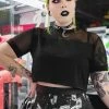 In Control Clothing (Plus) Black Mesh Crop Top