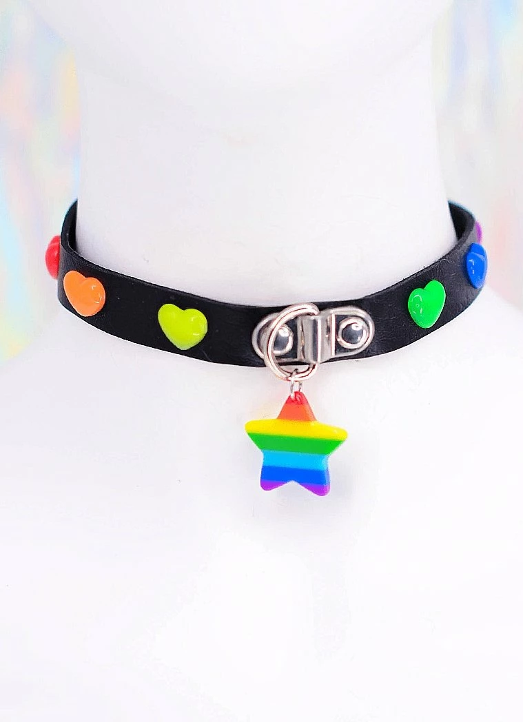 In Control Clothing Pride Black Choker Necklace 3 In Control Clothing Pride Black Choker Necklace