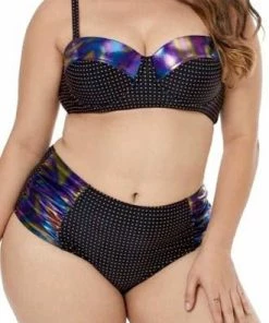 Trendsi Printed Metallic Plus Size Bikini Set