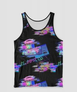 In Control Clothing Tops Retro Anime Glitchcore Men's Tank Top