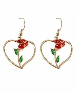 In Control Clothing Rose Heart Earrings