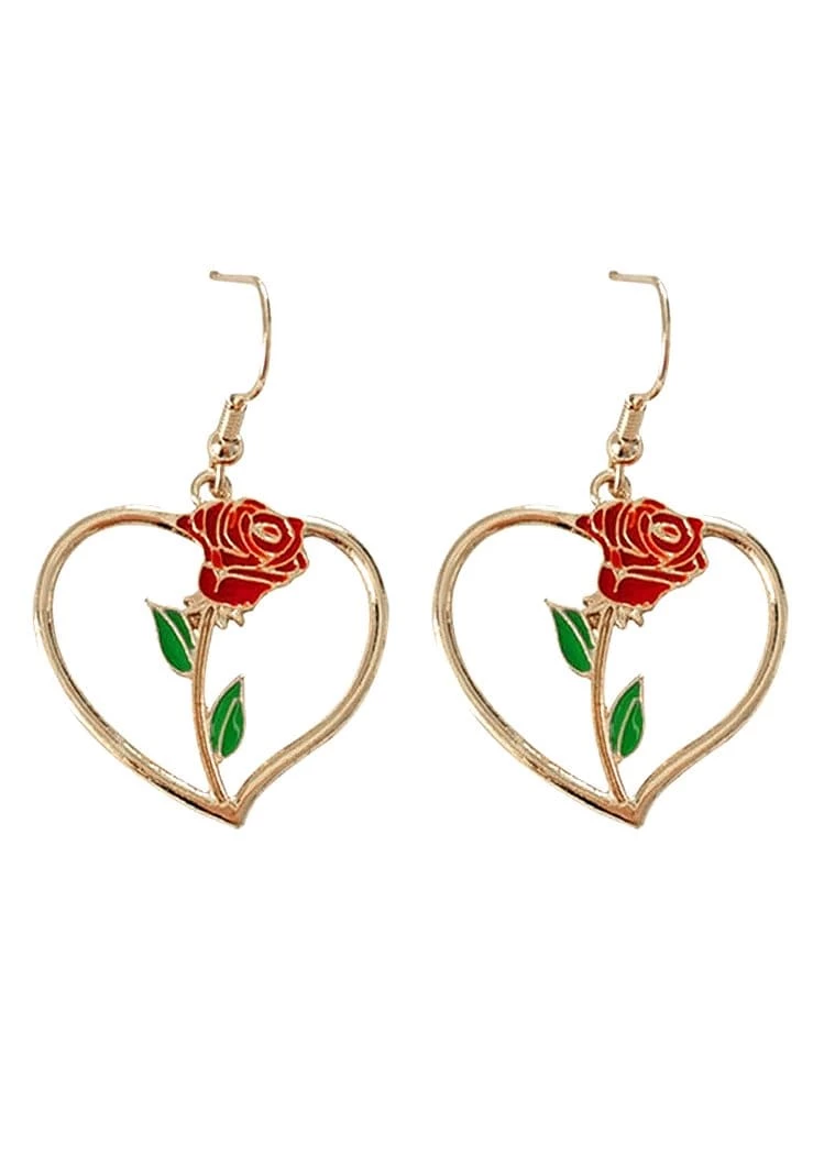 In Control Clothing Rose Heart Earrings 4 In Control Clothing Rose Heart Earrings