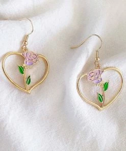 In Control Clothing Rose Heart Earrings