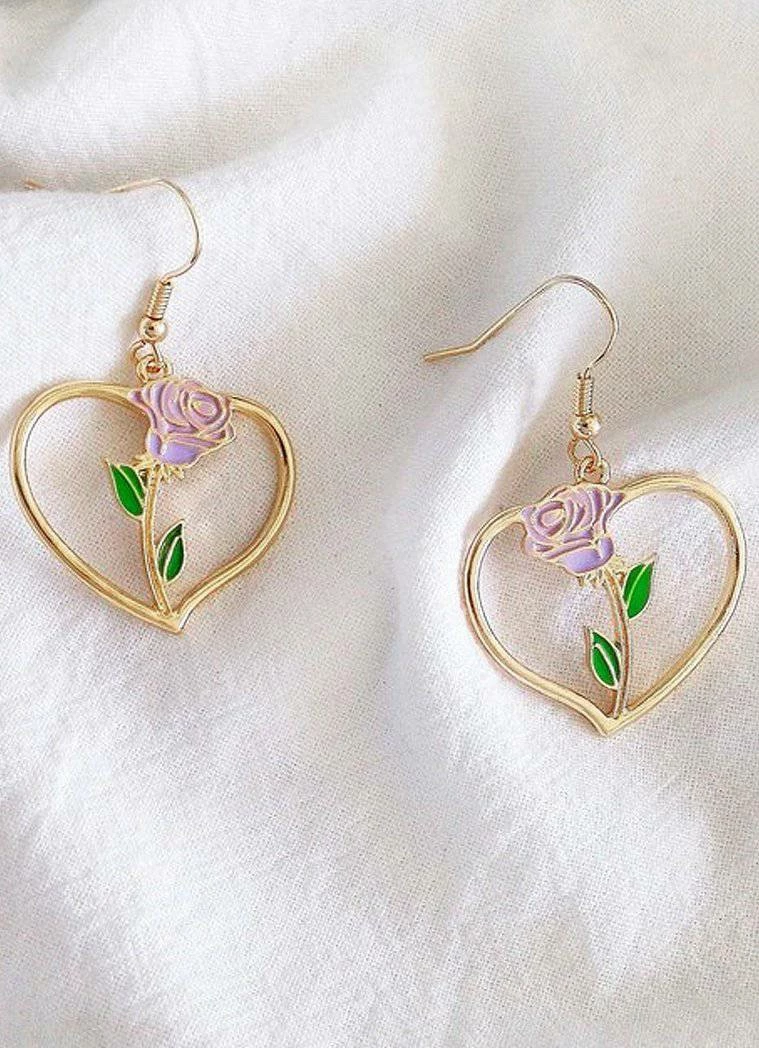 In Control Clothing Rose Heart Earrings 3 In Control Clothing Rose Heart Earrings