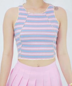 In Control Clothing Striped Stitch Crop Top