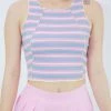 In Control Clothing Striped Stitch Crop Top