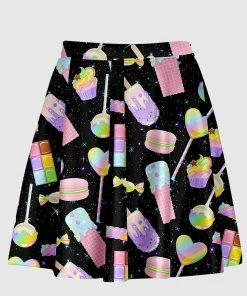 In Control Clothing Bestsellers Sugar Galaxy Black Flare Skirt