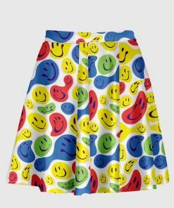 In Control Clothing New In Twisted Smiley White Flare Skirt