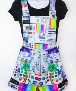 In Control Clothing Vaporwave Computer Glitch Overalls