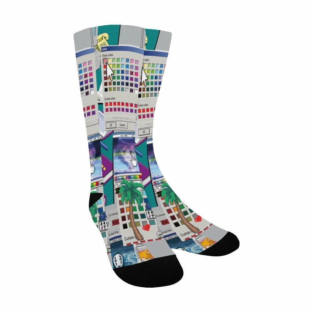 In Control Clothing Vaporwave Glitch Crew Socks 4 In Control Clothing Vaporwave Glitch Crew Socks