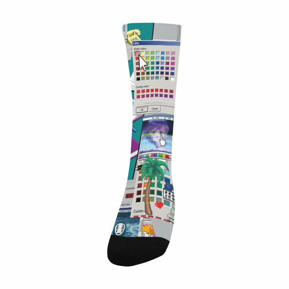 In Control Clothing Vaporwave Glitch Crew Socks 6 In Control Clothing Vaporwave Glitch Crew Socks