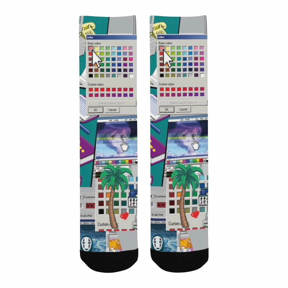 In Control Clothing Vaporwave Glitch Crew Socks 3 In Control Clothing Vaporwave Glitch Crew Socks