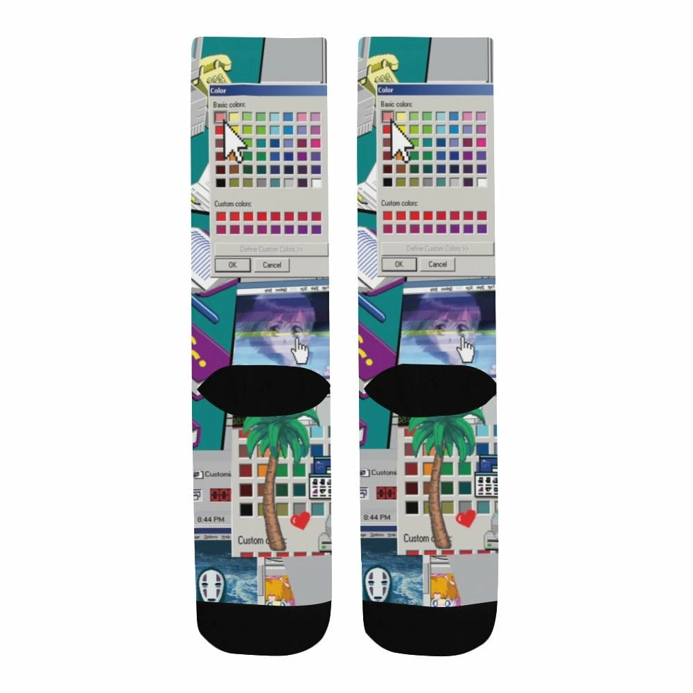 In Control Clothing Vaporwave Glitch Crew Socks 5 In Control Clothing Vaporwave Glitch Crew Socks