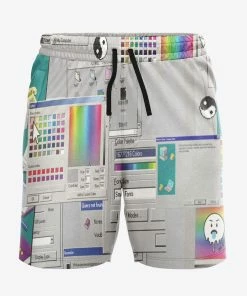 In Control Clothing Bestsellers Vaporwave Glitch Mens Mid Length Swim Trunks