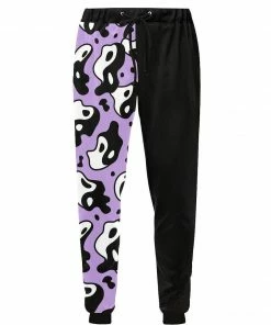 In Control Clothing Bestsellers Yin Yang Purple & Black Unisex Print Joggers