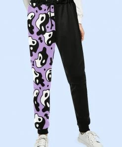 In Control Clothing Bestsellers Yin Yang Purple & Black Unisex Print Joggers